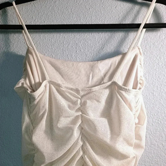 Cristina U.S.A Sparkly Gold Ruched Dress Womens Size Small/Party Dress - Picture 6 of 9